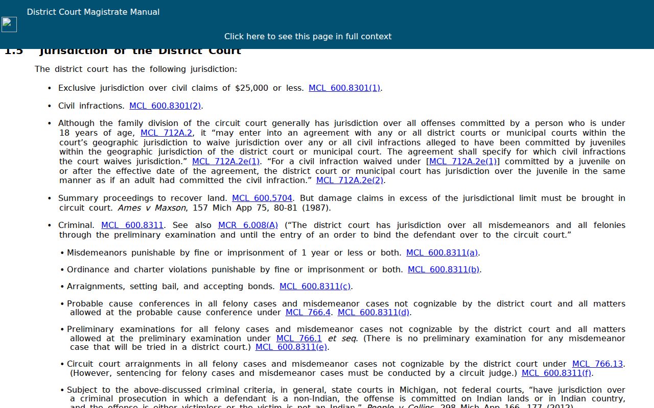 St. Clair County civil docket district court jurisdiction reference