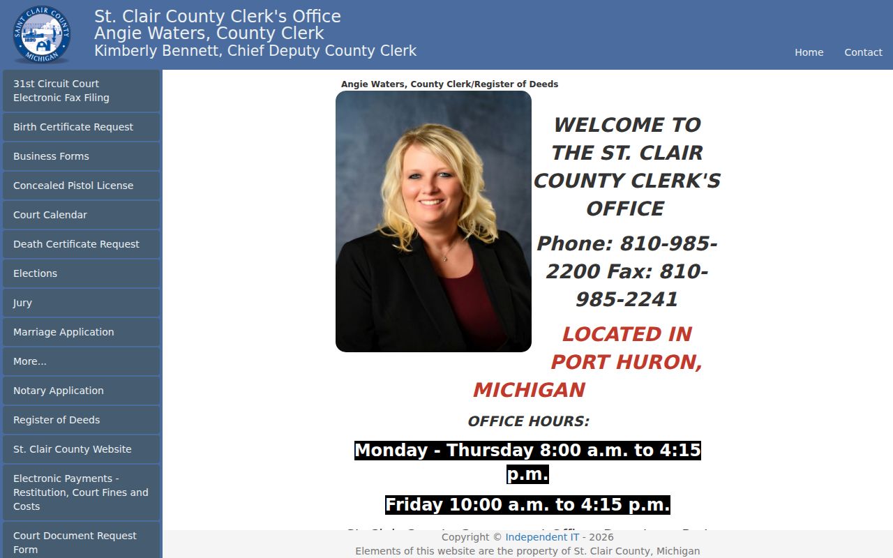 St. Clair County court records at the County Clerk Register of Deeds office