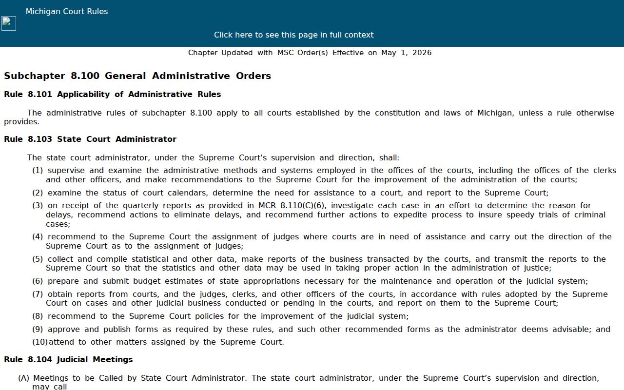 St. Clair County criminal docket access rules in Michigan court records materials