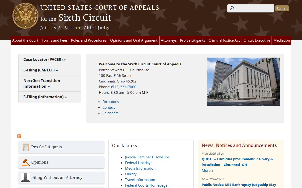 St. Clair County Port Huron court docket federal appellate source
