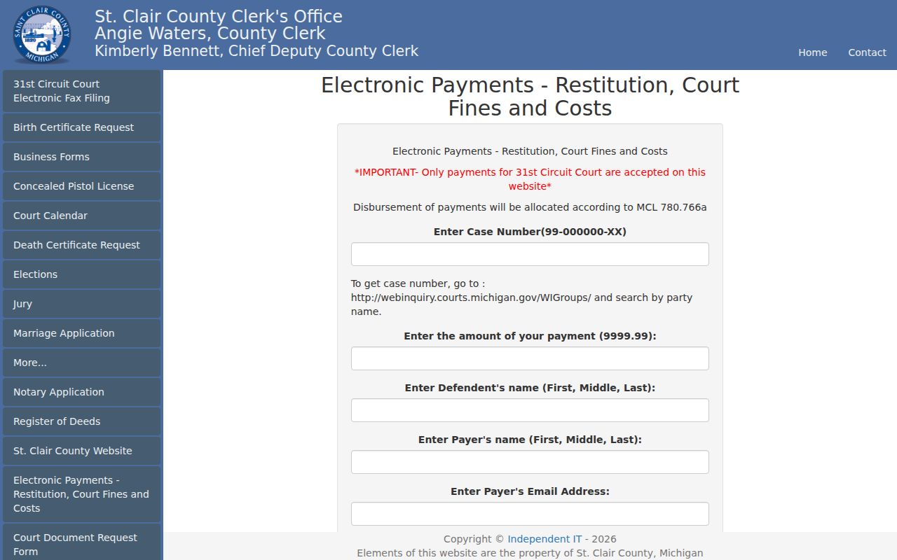 St. Clair court docket distinction on the County Clerk circuit payment page